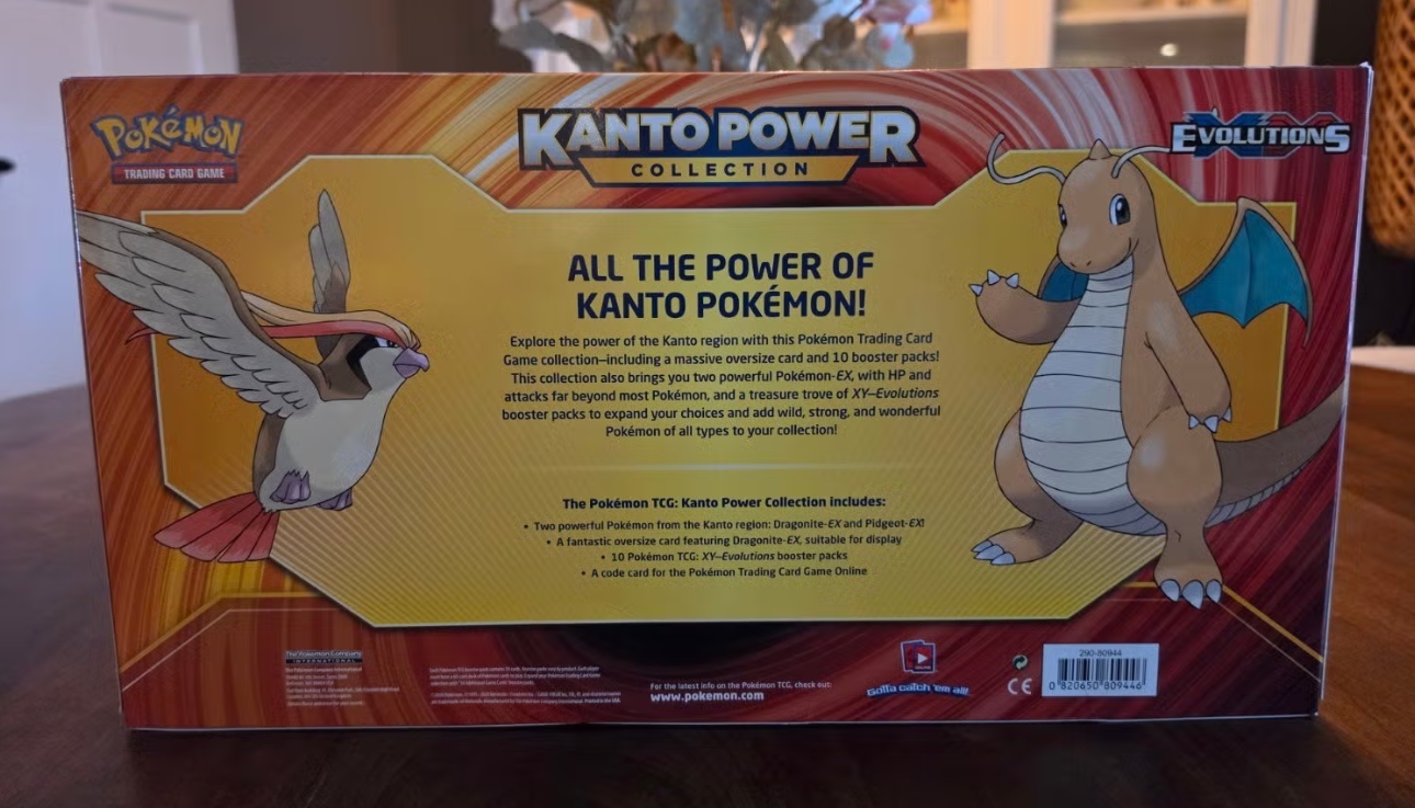 Pokémon Kanto Power Collection Dragonite-EX en Pidgeot-EX – achterkant